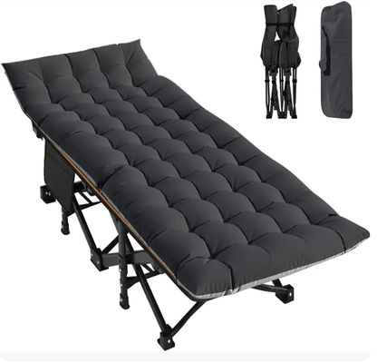Heavy Duty XXL Folding Cot with Mattress & Carry Bag – Portable Guest Bed for Camping, Hiking, Travel & Office Naps
