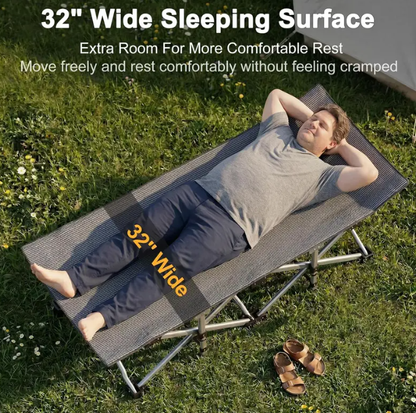 Heavy Duty XXL Folding Cot with Mattress & Carry Bag – Portable Guest Bed for Camping, Hiking, Travel & Office Naps