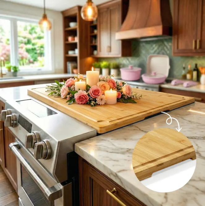 Large Bamboo Cutting Board – 4-in-1 Multifunctional Kitchen Board