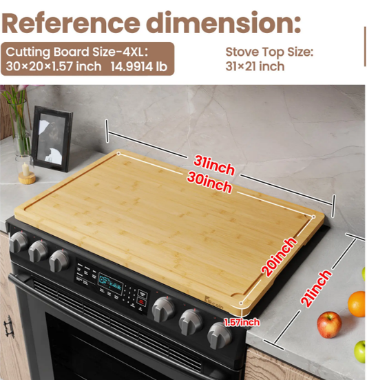 Large Bamboo Cutting Board – 4-in-1 Multifunctional Kitchen Board